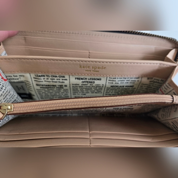 Kate Spade Neda Henry Street Patent Leather Zipper Accordion Wallet Black - Picture 6 of 7